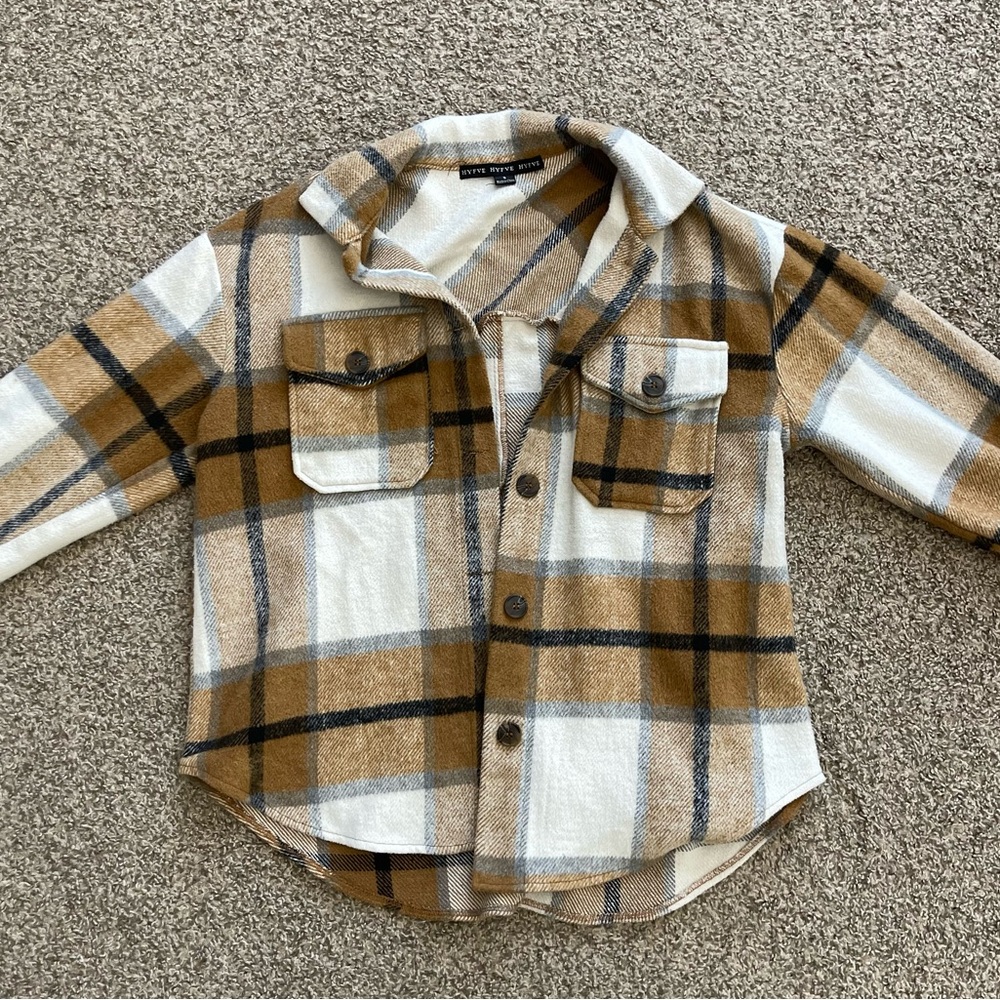HYFVE Plaid Brown and White Jacket